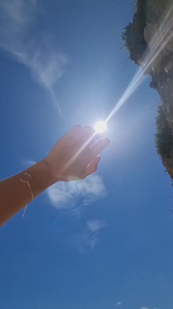 Hand in the air in front of sun